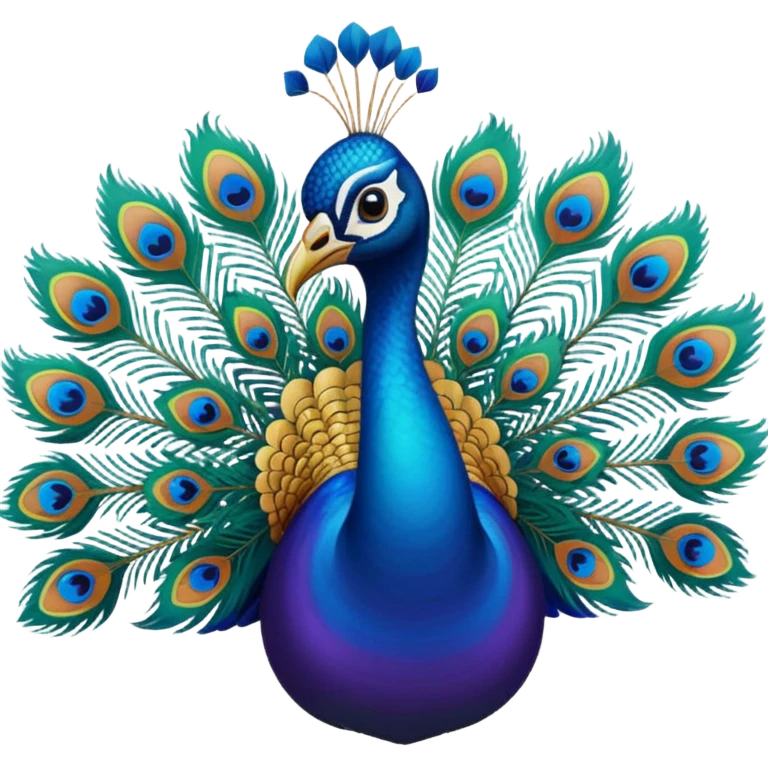 i want a peacock, multiple colors, relatively abstract, bright gradient emoji