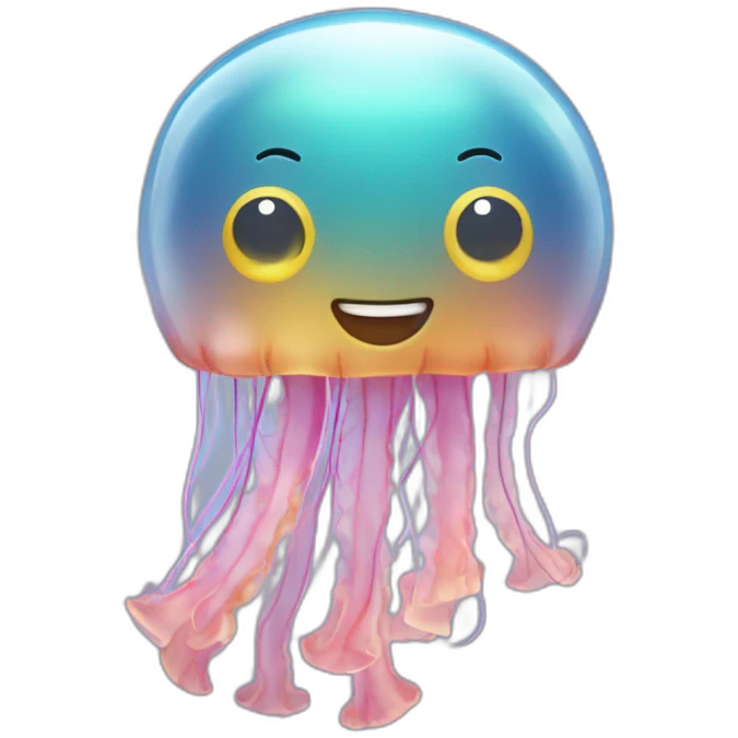 jellyfish waving and smiling emoji