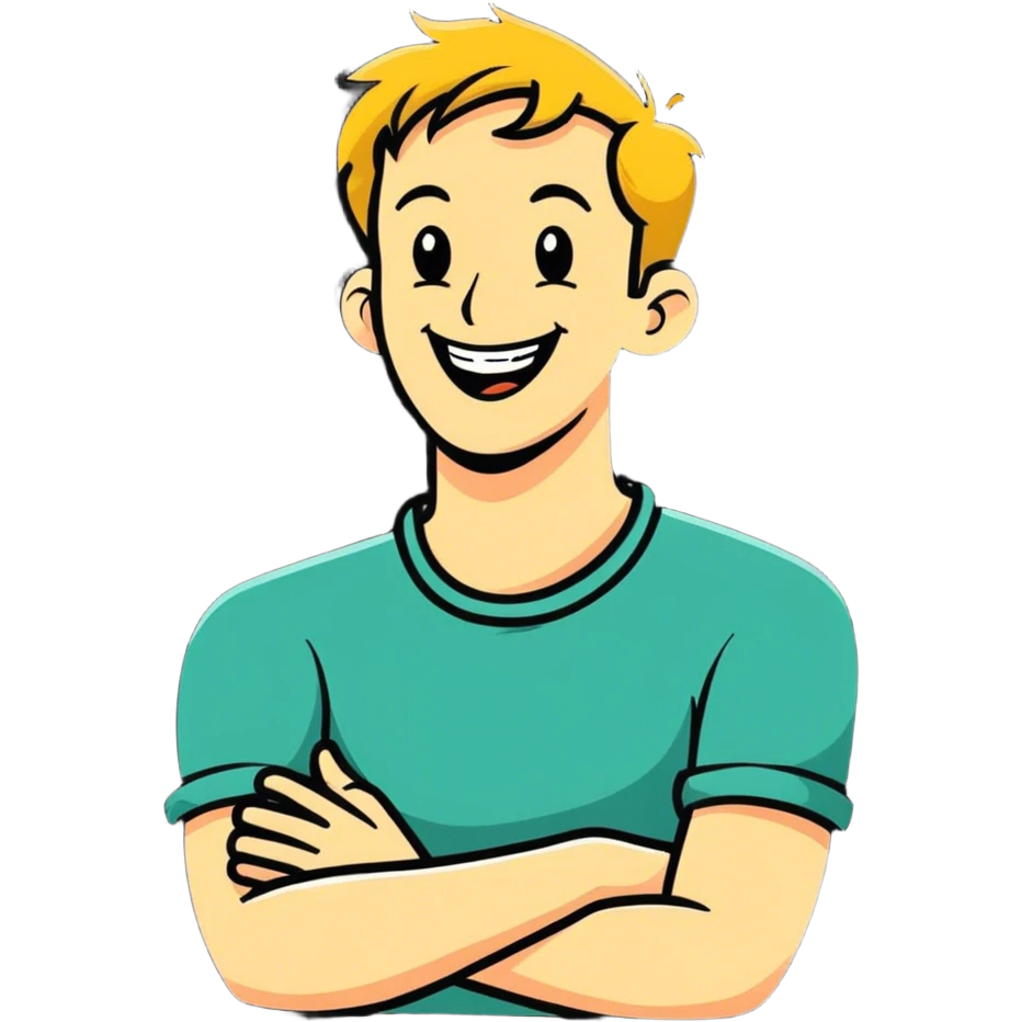 arms crossed holding neck laughing guy emoji