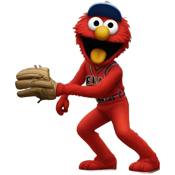 Elmo throwing a baseball emoji