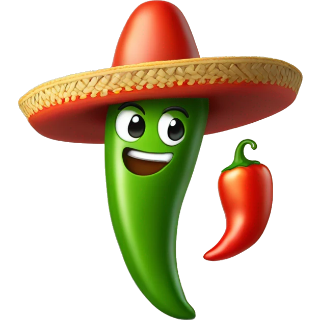Chile pepper with sombrero  emoji