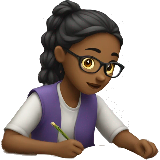 Girl studying emoji