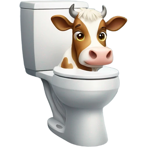 cow sitting on a toilet  emoji