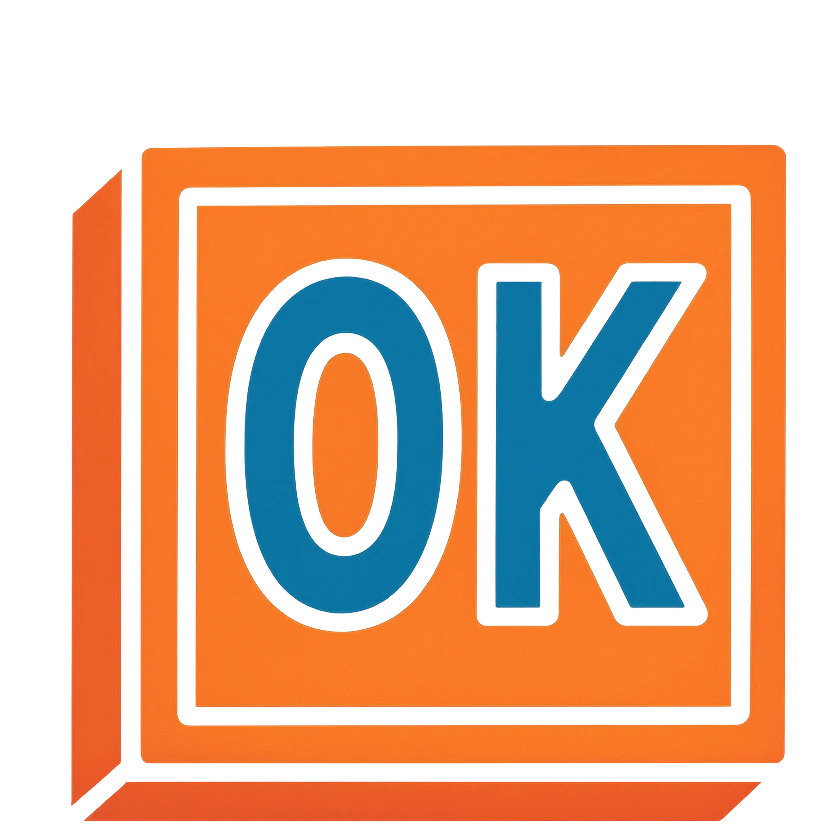 OK text in an orange square emoji