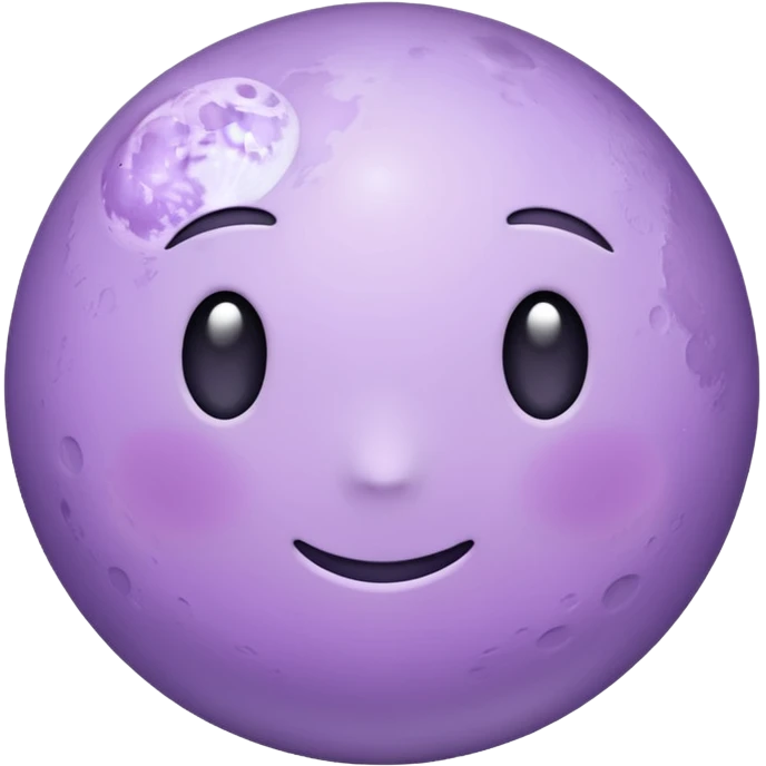 realistic Light purple moon emoji