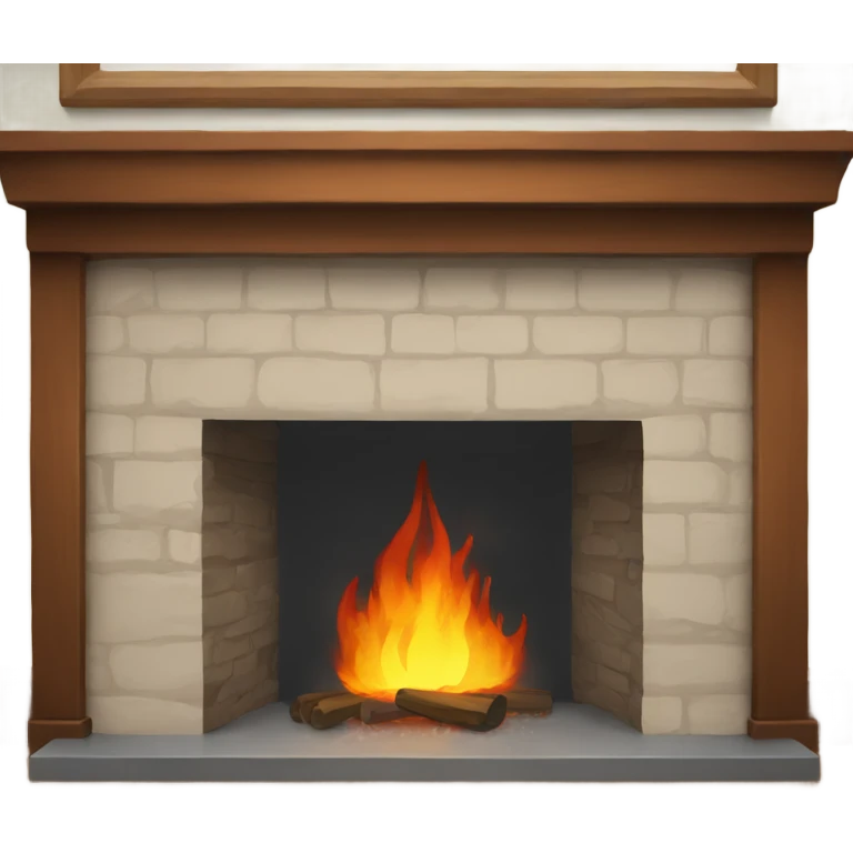 Fire place with snow emoji