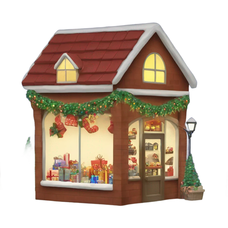 Christmas shop with Christmas lights  emoji