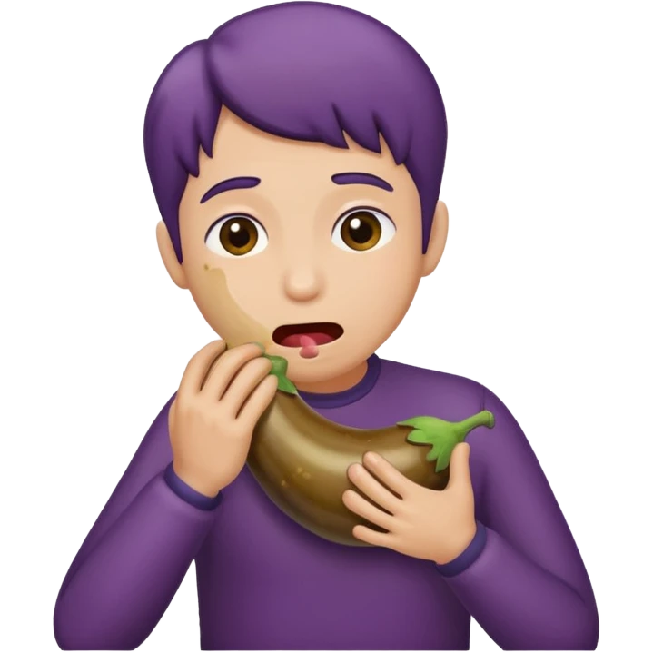 Choking on eggplant emoji