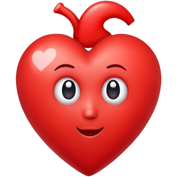Corazón rojo de cabeza  emoji