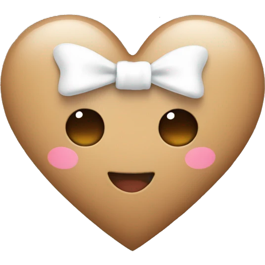 light-brown heart with white bow emoji