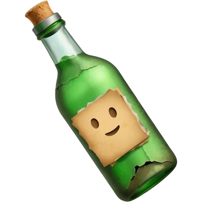 Message letter paper in green Bottle emoji