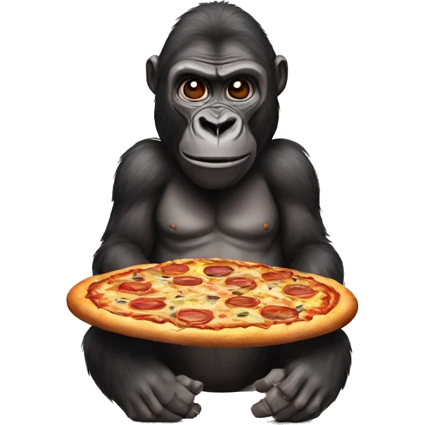 gorilla with pizza emoji