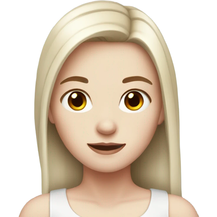 Pale girl with black and red hair emoji