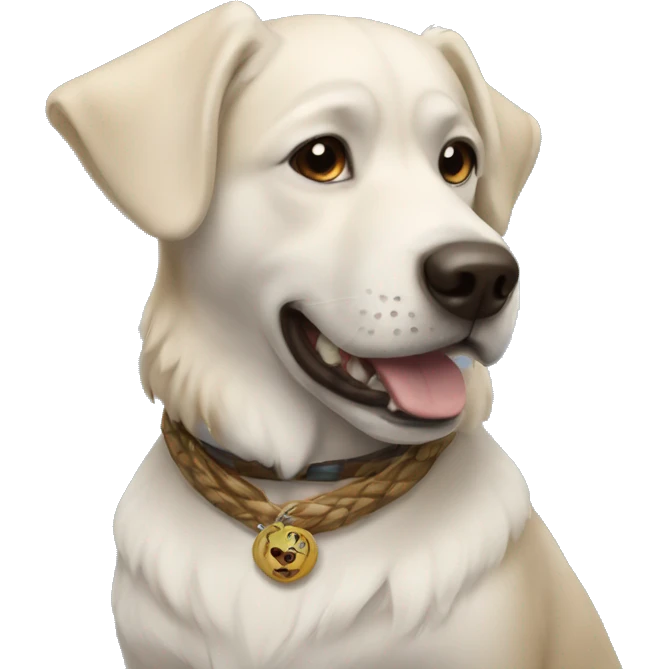 a dog getting hawk tuah  emoji