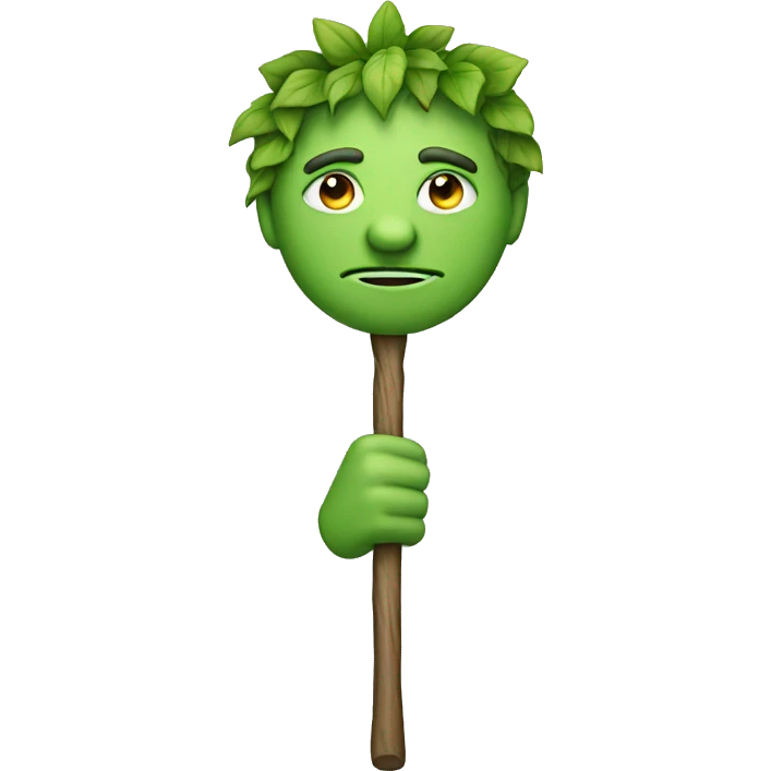 green man holding a stick emoji