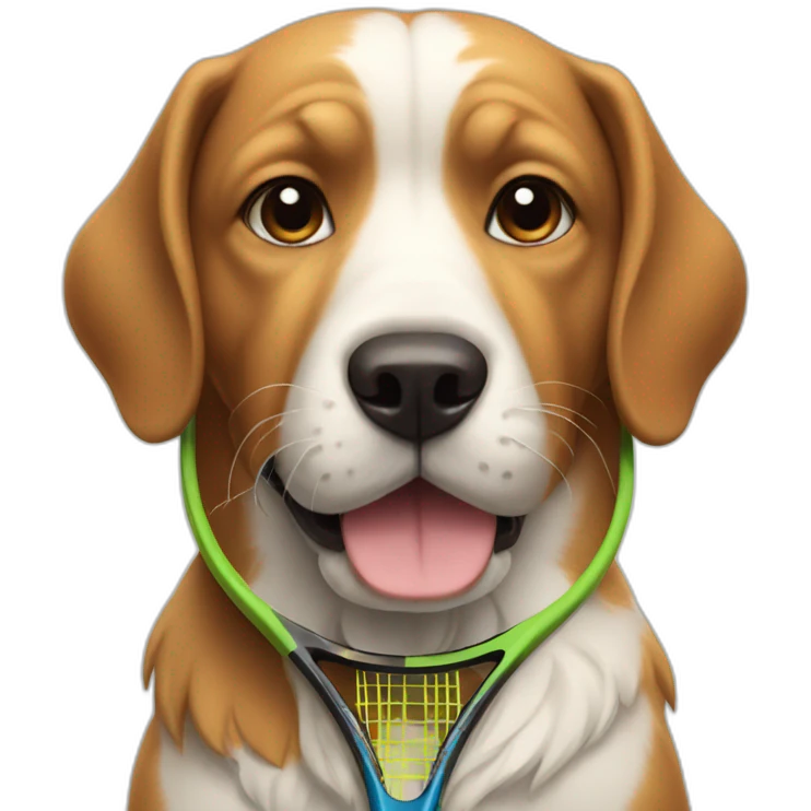 Dog with tennis racket emoji