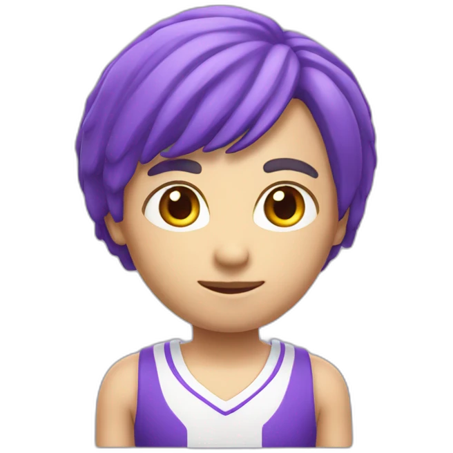 Un short court violet et blanc emoji
