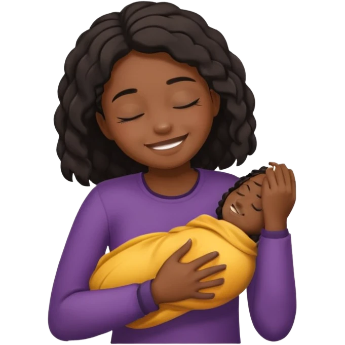 Black girl choking herself and smiling with closed eyes  emoji