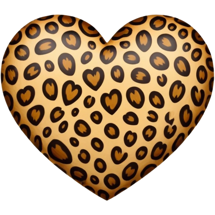 Leopard print heart emoji