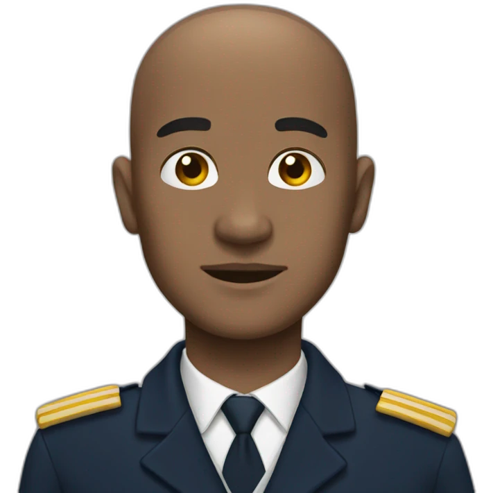 Bald navy man emoji