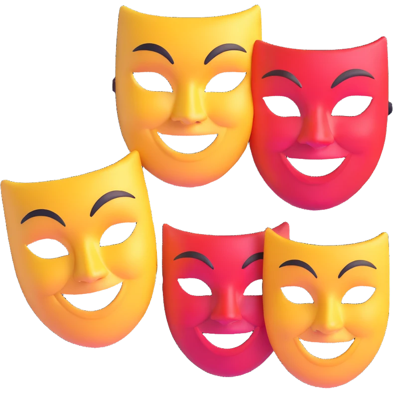 pair of theatre masks comedy and tragedy emoji