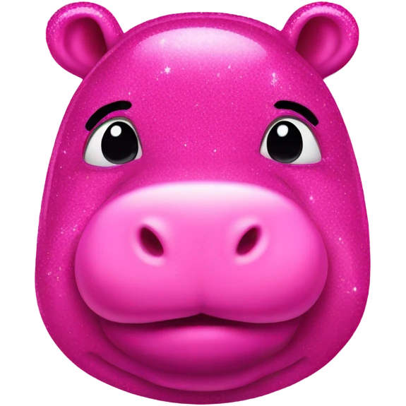 Hot pink hippo with glitter  emoji