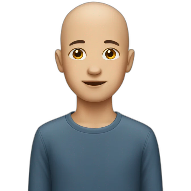 Boy with no hair emoji