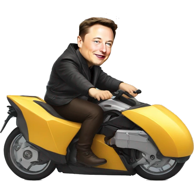 Elon Musk riding on Hamster  emoji