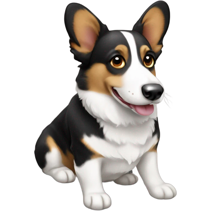 Black and White Cardigan Welsh Corgi  emoji
