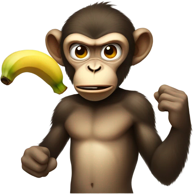 Angry monkey with a banana  emoji