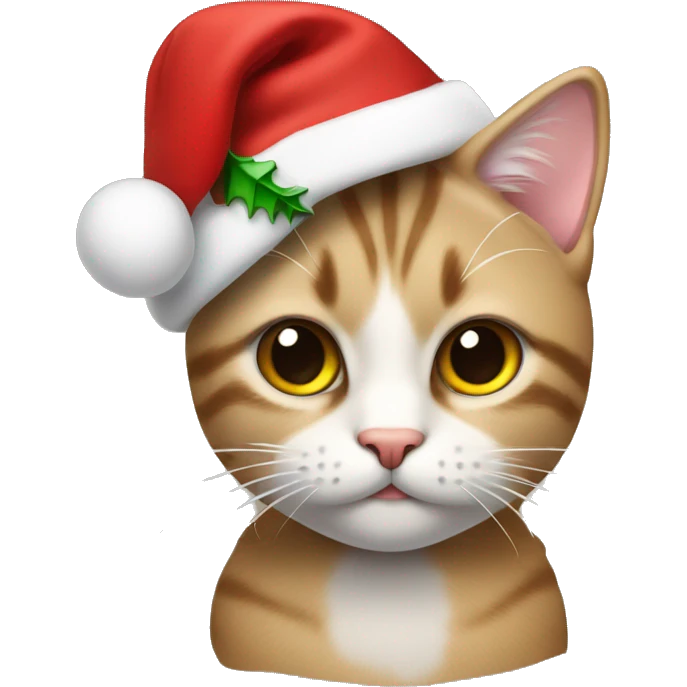 Gato con gorro de navidad emoji