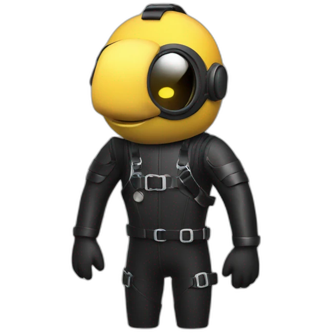 pony in black rubber shiny diving suit emoji