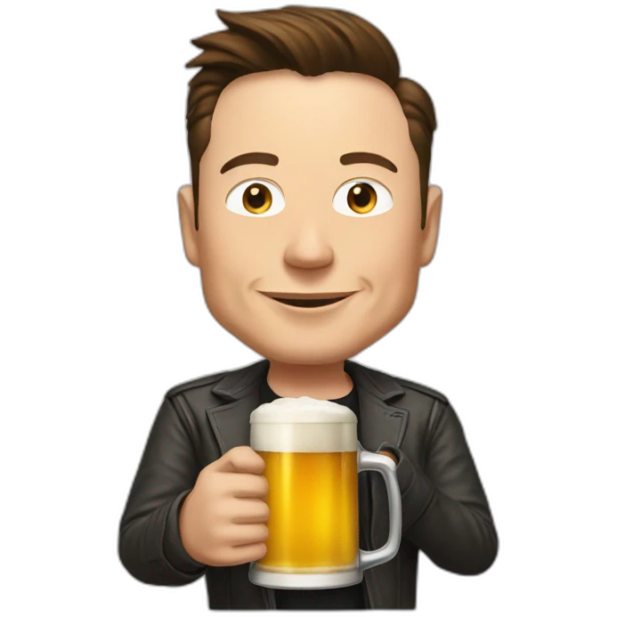 elon musk with beer emoji