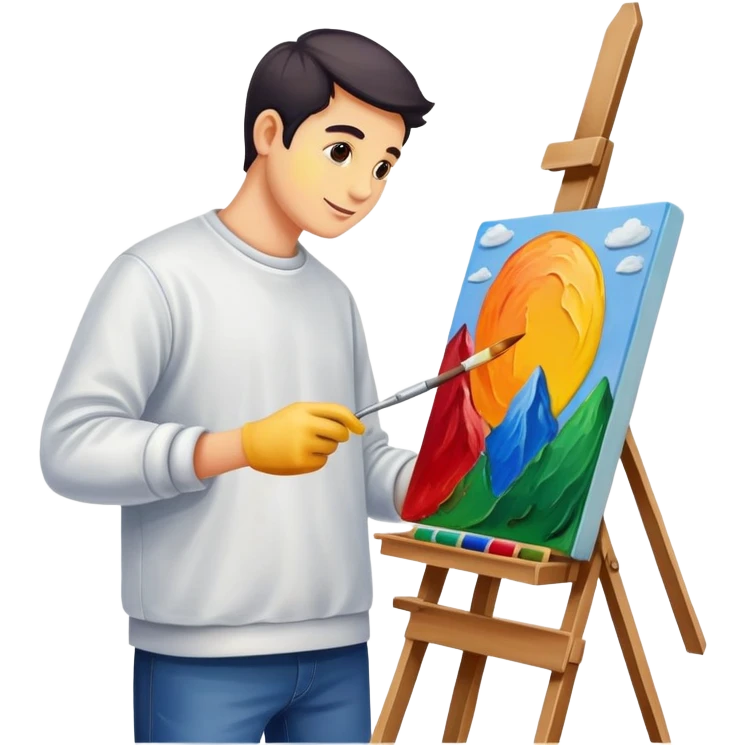 artist painting on canvas emoji