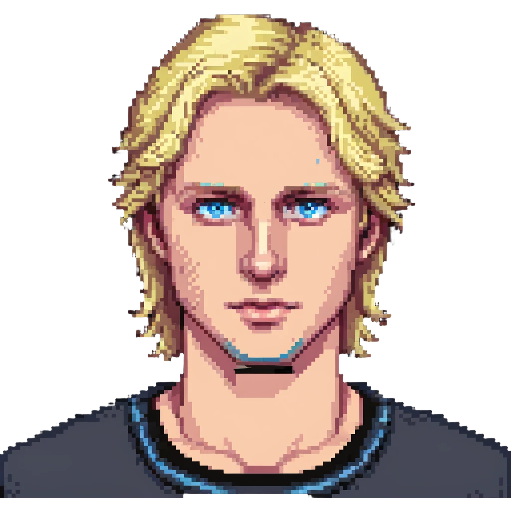 blond David with blue eyes emoji
