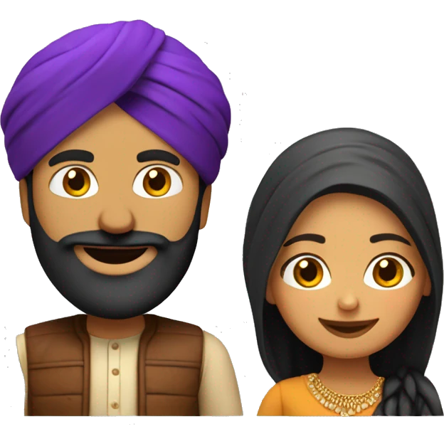 cute 3d punjabi couple emoji