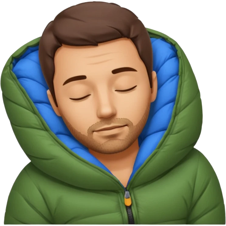 man sleeping in a sleeping bag emoji