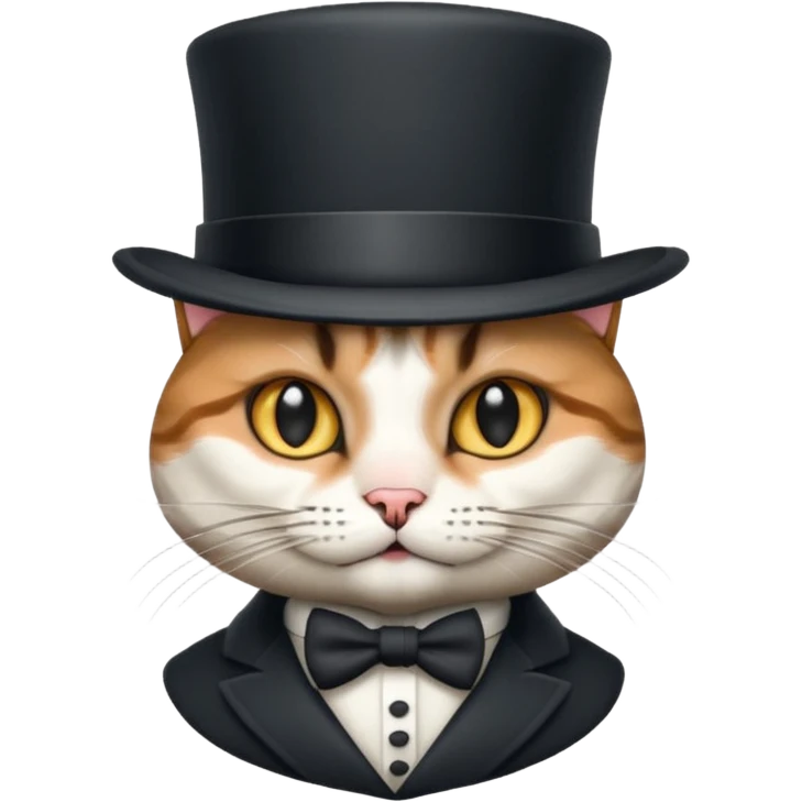 cat wearing a tophat emoji