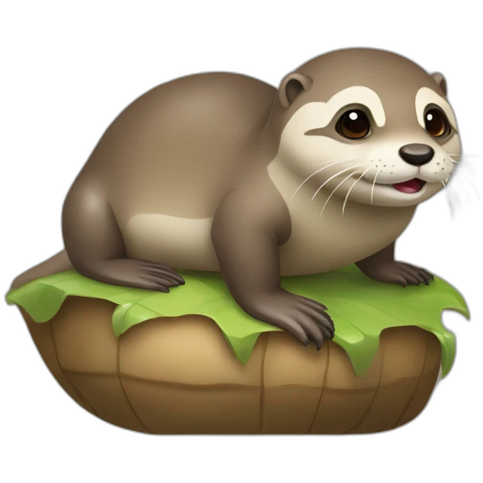 Loutre sur tortue emoji