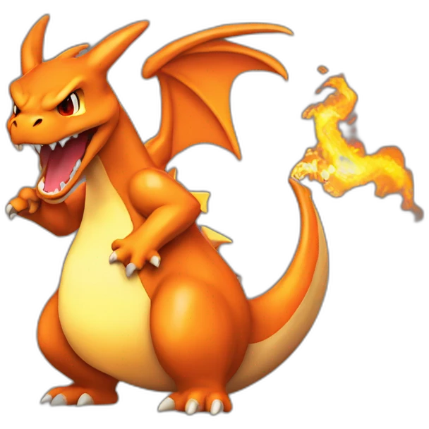 Charizard spewing fire emoji