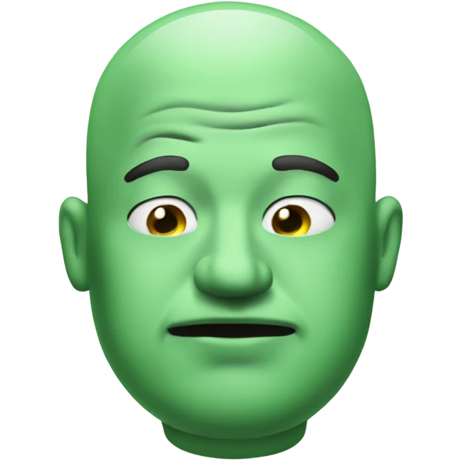 Fat bald guy with green smoke out of mouth bad breath emoji