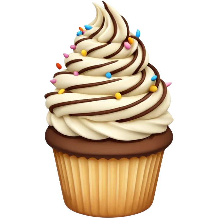 Vanilla & chocolate twist soft serve cupcake emoji