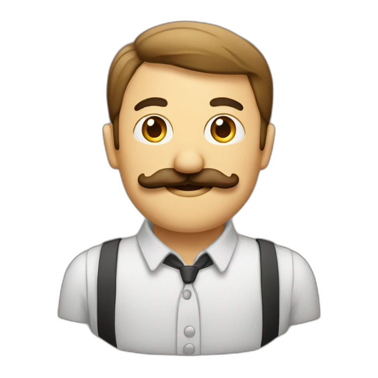 Personne avec moustache carré emoji