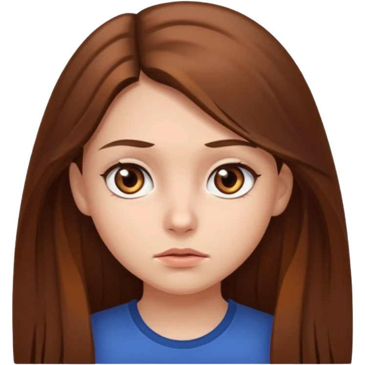 A girl doing a suspicious face emoji
