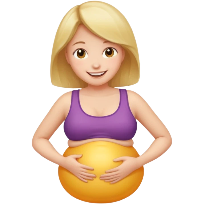 Girl with inflating belly emoji