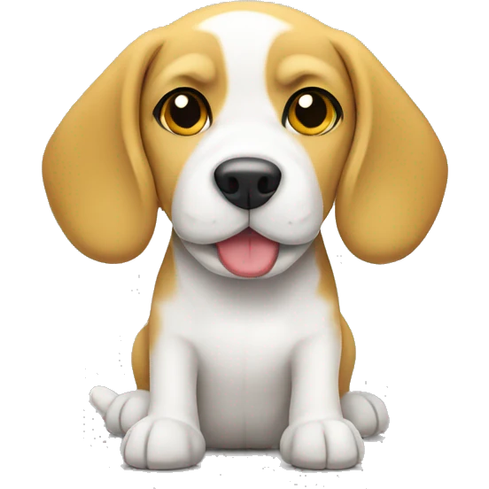 Yellow and white beagle puppy emoji