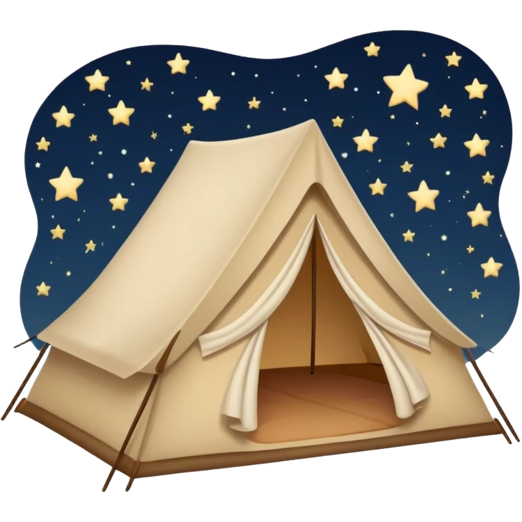 tent with stars above, sleepover vibe emoji