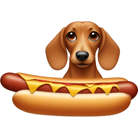 wiener dog in a hotdog costume emoji