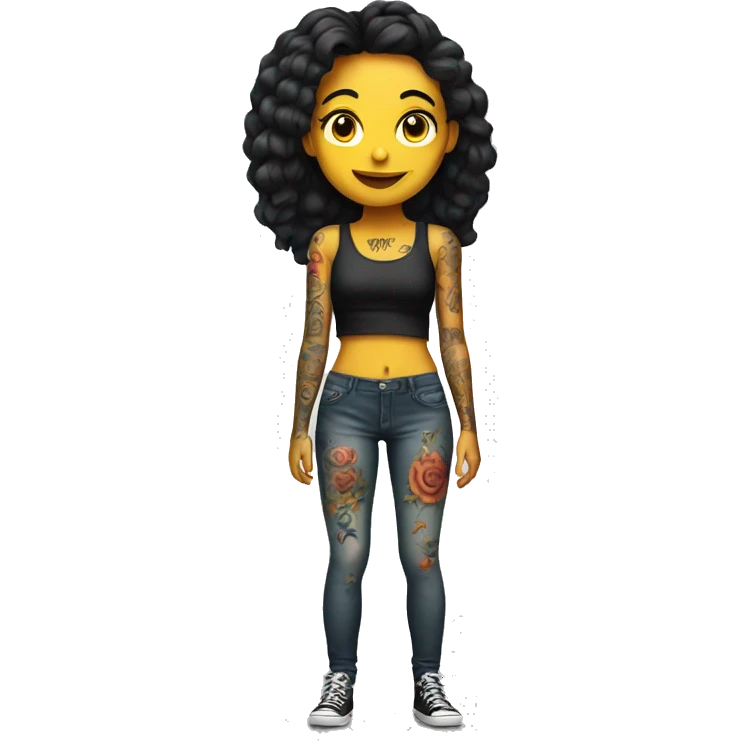 Full body Tattooed girl emoji