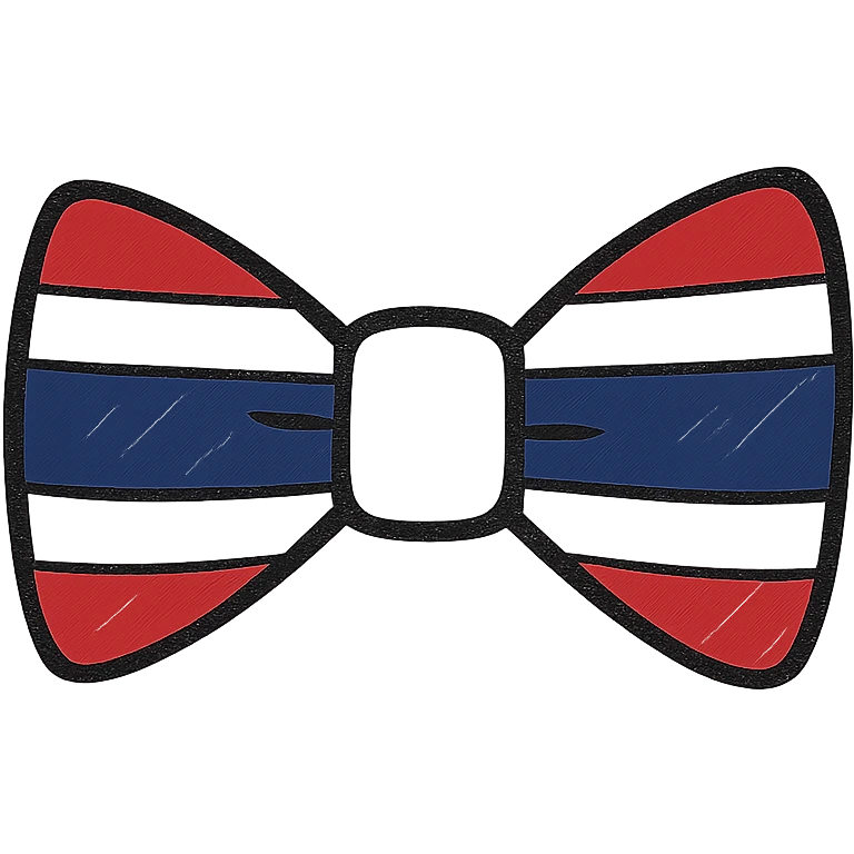 bow tie with Thailand flag colors, minimal style emoji